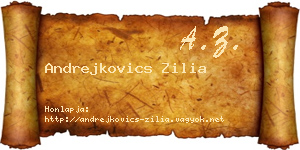 Andrejkovics Zilia névjegykártya